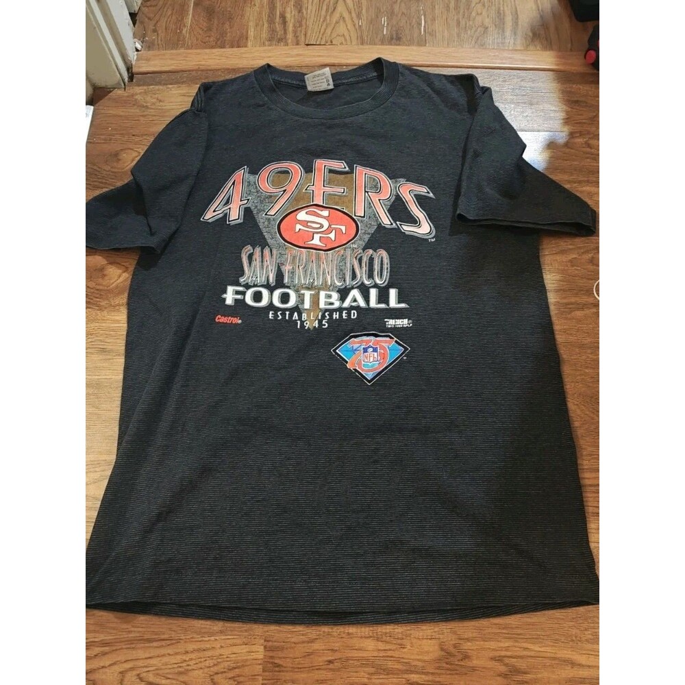 VTG 90s Single Stitch San Francisco 49ers Trench USA NFL Tee Shirt Men's XL
